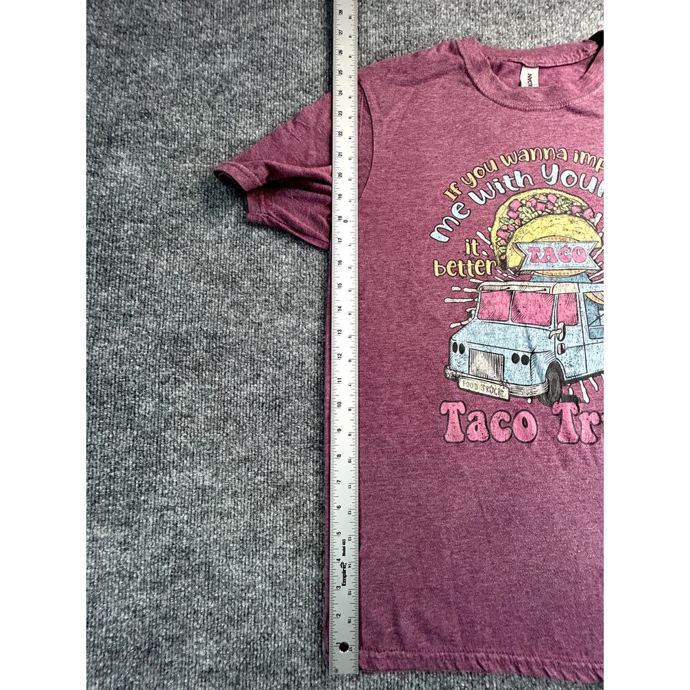 Funny Taco Truck T Shirt Adult Medium Pink Graphic T Food Humor Gildan Softstyle - Picture 5 of 6